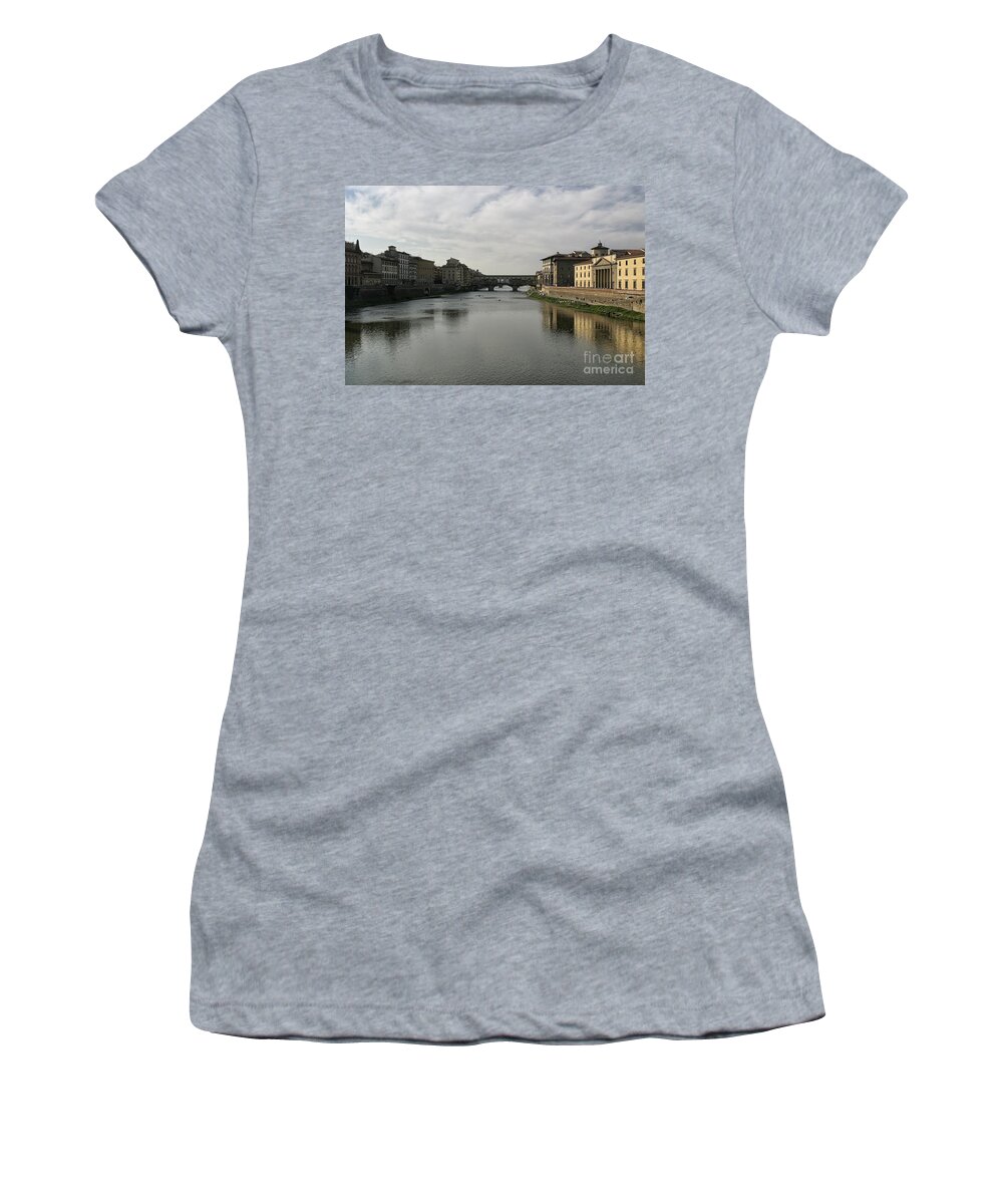 Ancient Women's T-Shirt featuring the photograph Ponte Vecchio by Belinda Greb