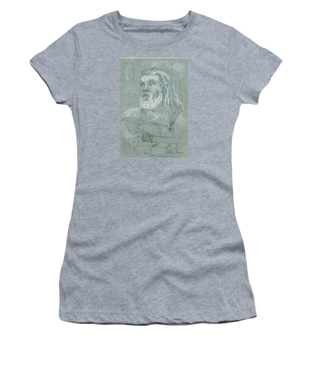 Musicians Women's T-Shirt featuring the drawing Poobah by Arthur Barnes