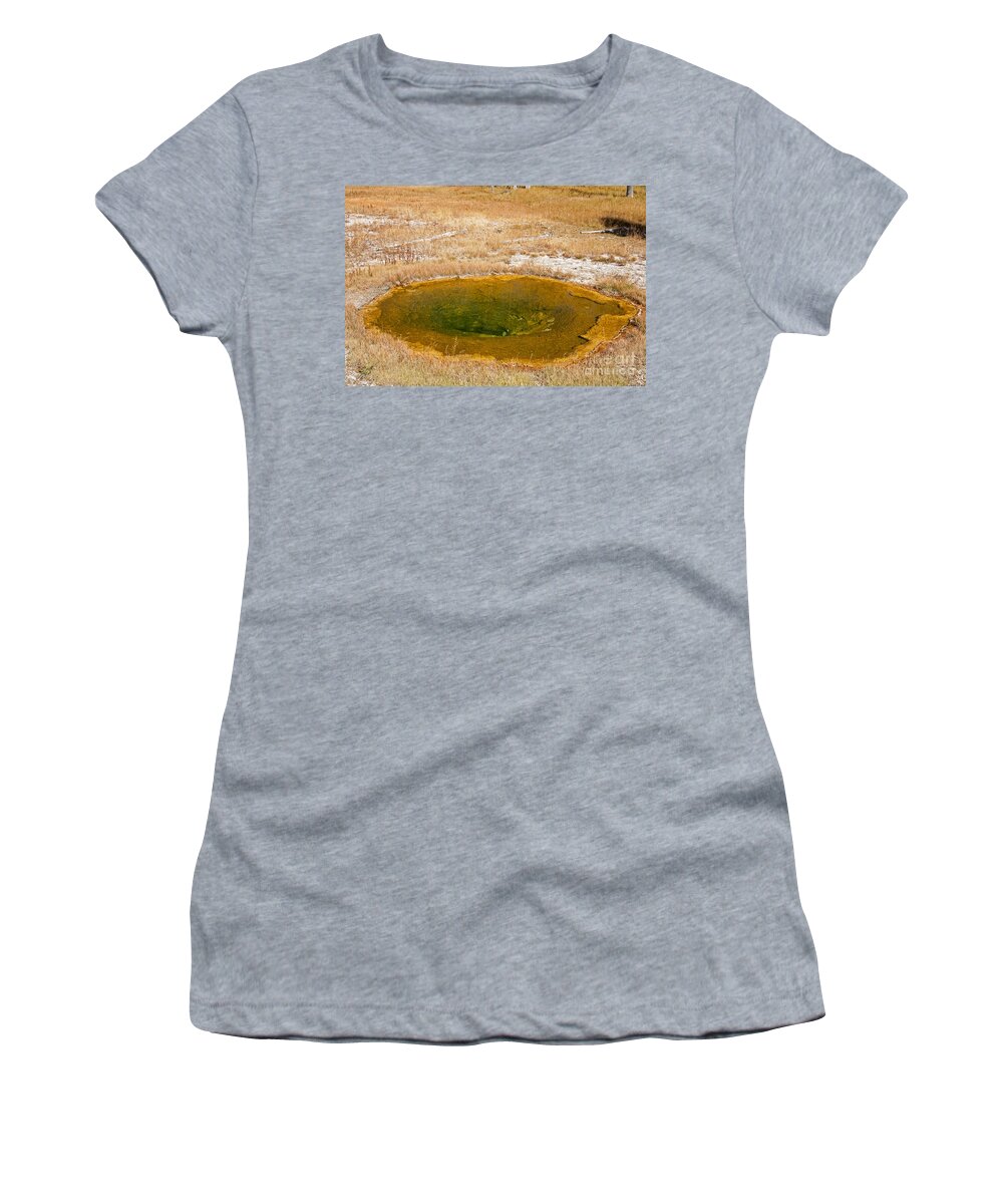 National Parks Women's T-Shirt featuring the photograph Pool in Upper Geyser Basin in Yellowstone National Park by Fred Stearns
