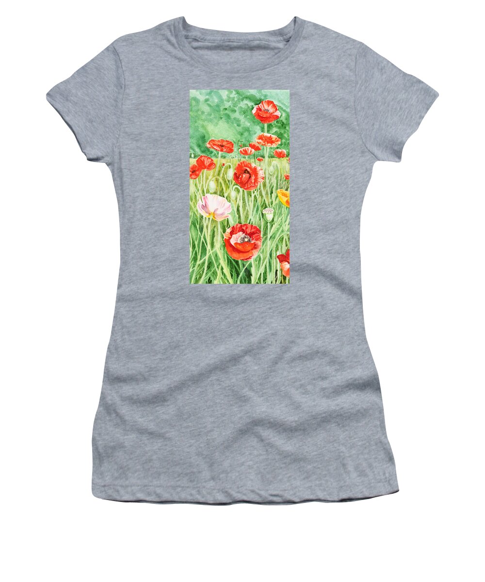 Poppy Women's T-Shirt featuring the painting Poppies Impressions I by Irina Sztukowski