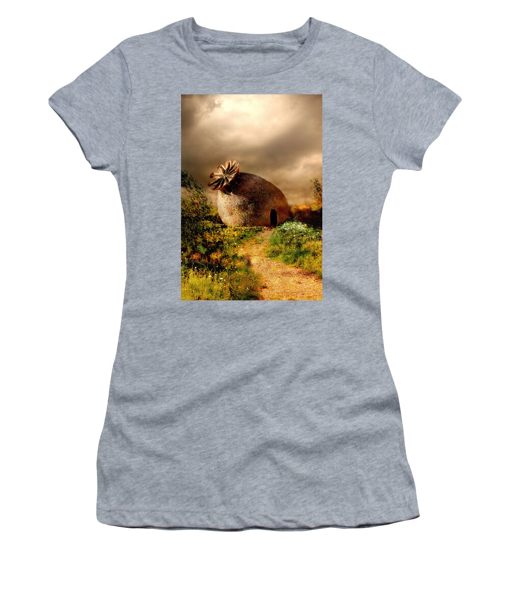Scenery Women's T-Shirt featuring the photograph Poppy house in a sunny day by Jaroslaw Blaminsky