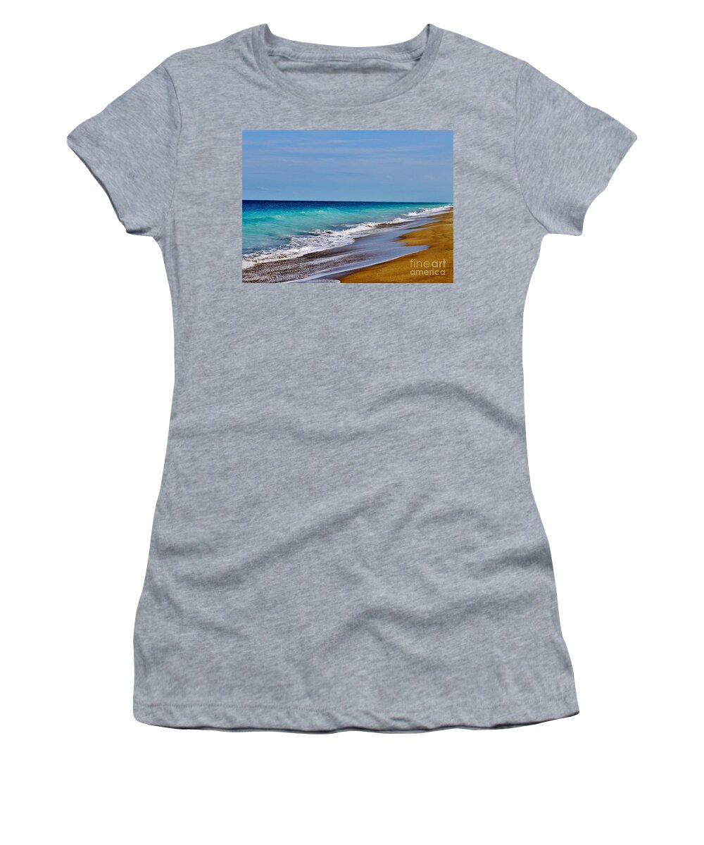 Porpoises Women's T-Shirt featuring the photograph Porpoise Bay Ft Pierce Florida by Janice Pariza