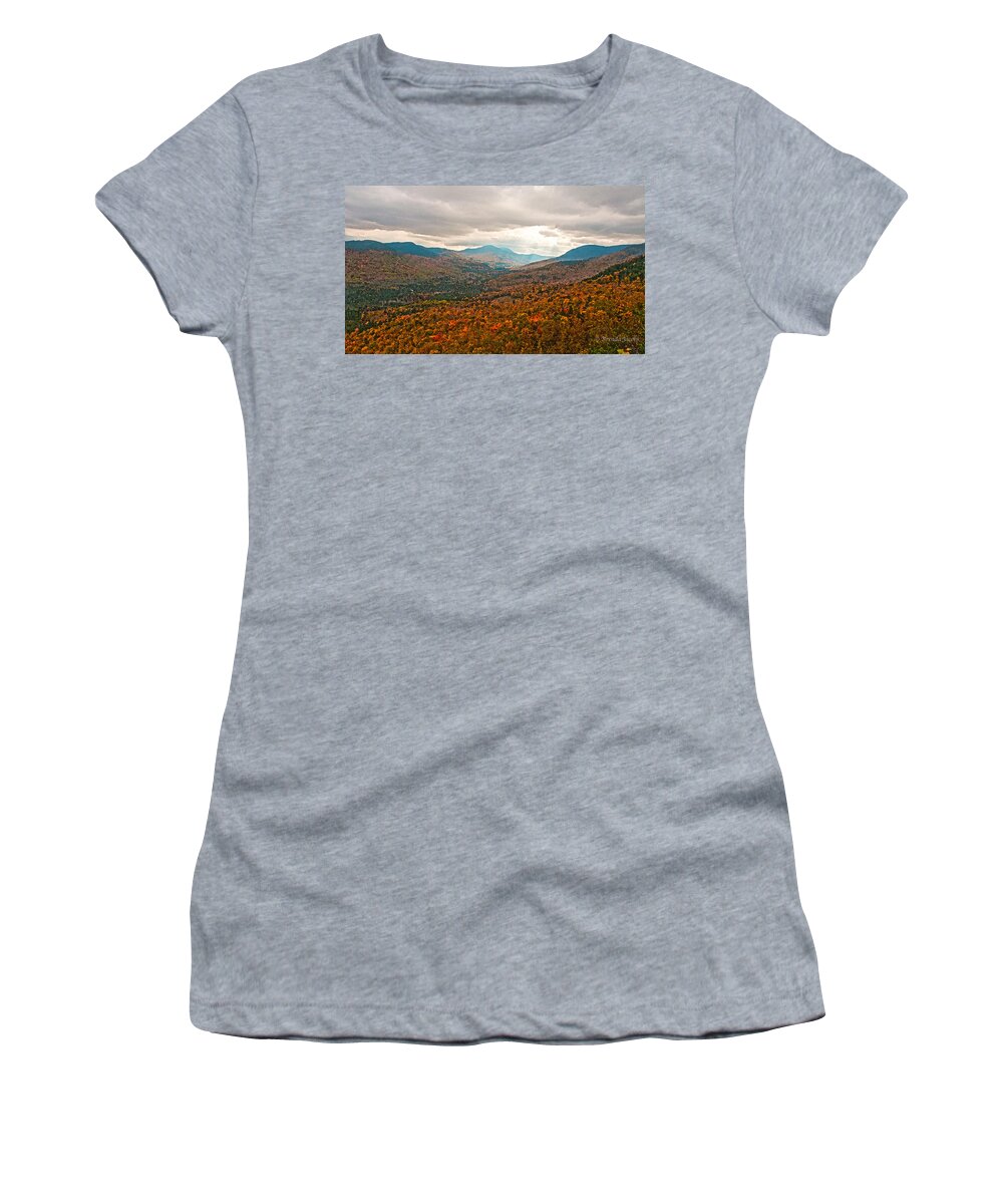 Brenda Women's T-Shirt featuring the photograph Presidential Range in Autumn Watercolor by Brenda Jacobs