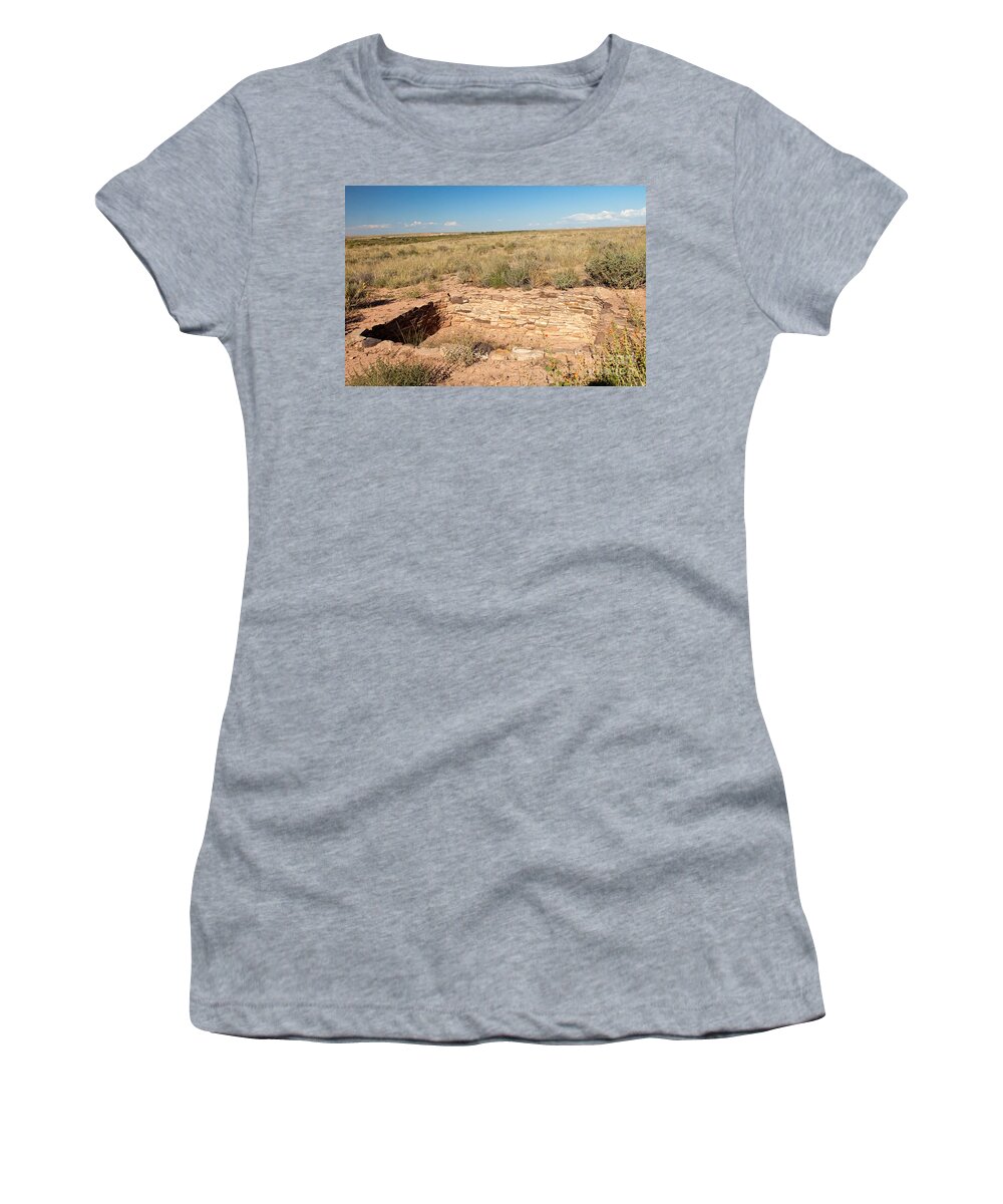 Arizona Women's T-Shirt featuring the photograph Puerco Pueblo Petrified Forest National Park by Fred Stearns