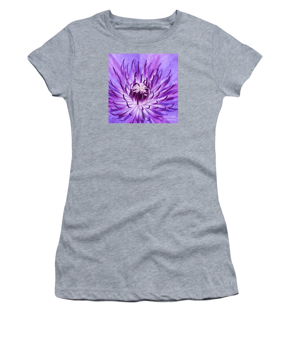 Clematis Women's T-Shirt featuring the photograph Purple Clematis by Richard J Thompson 