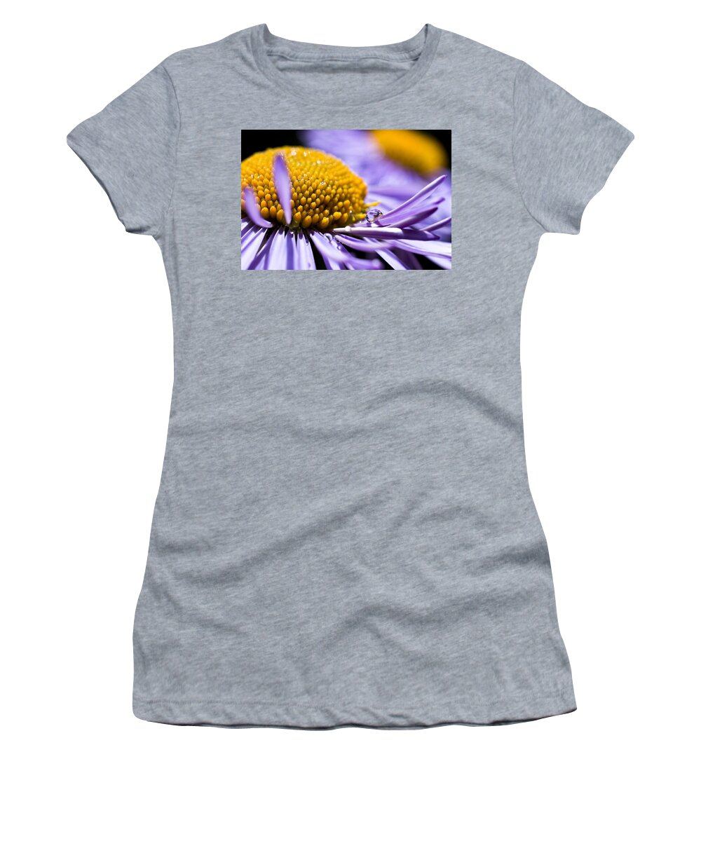 Aster Women's T-Shirt featuring the photograph Purple Drop by Priya Ghose