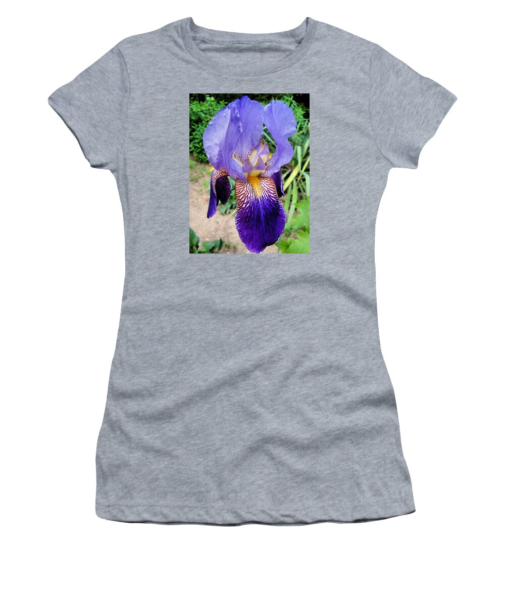 Iris Women's T-Shirt featuring the photograph Purple Iris by Natalie Holland