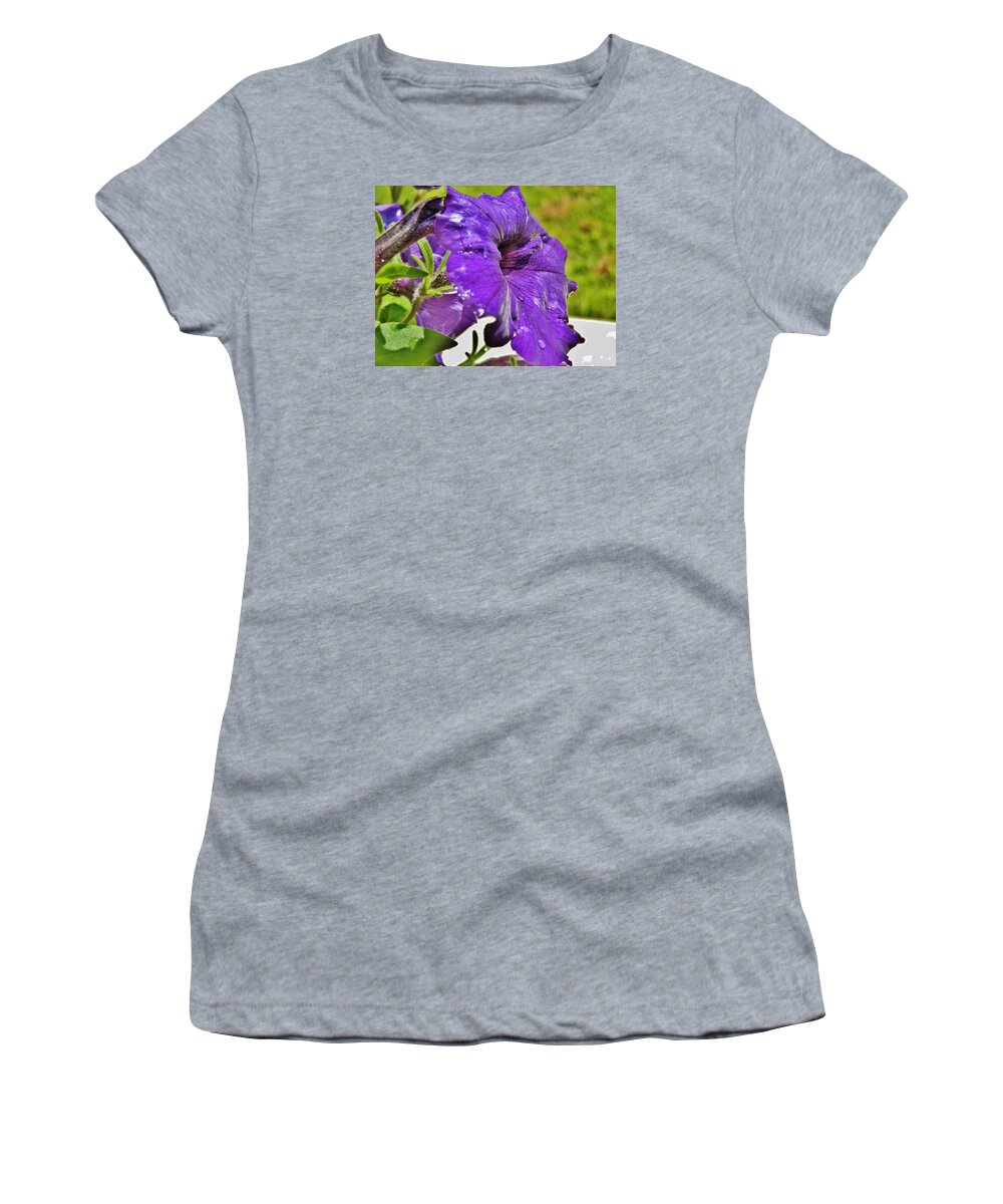 Flower Women's T-Shirt featuring the photograph Purple Taffeta by VLee Watson