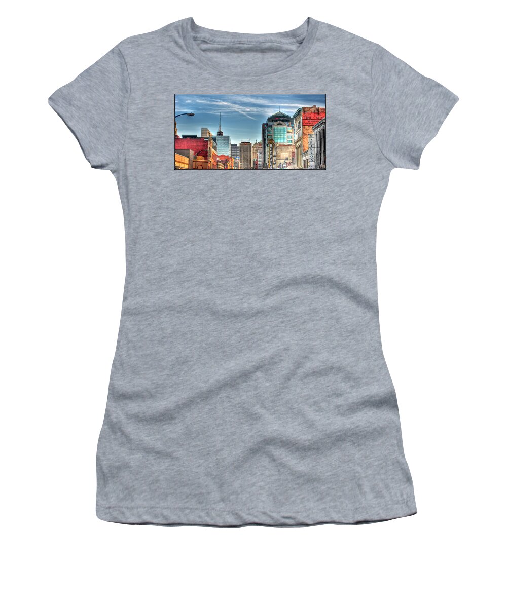 Queen City Women's T-Shirt featuring the photograph Queen City Downtown by Michael Frank Jr