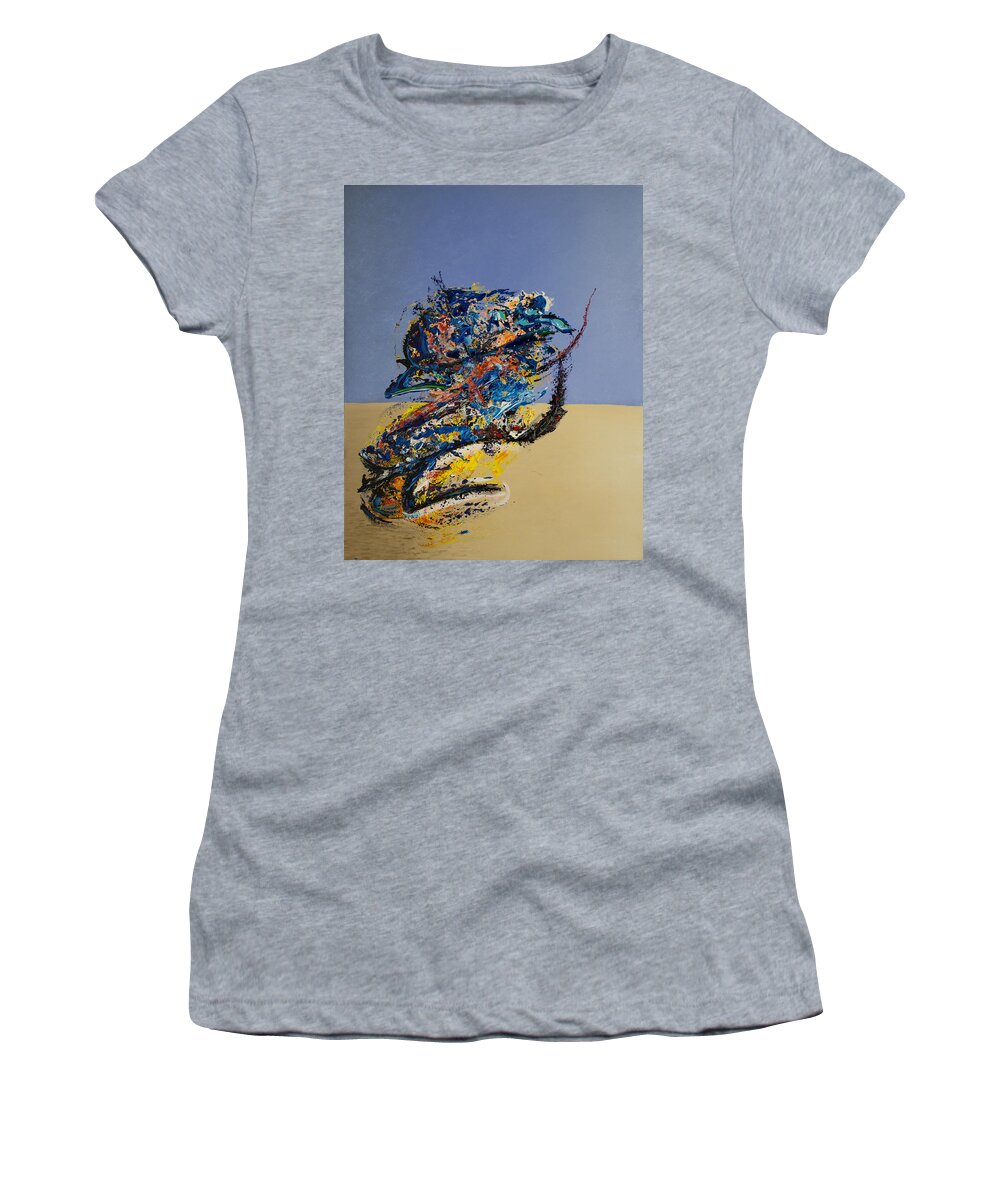 Derek Kaplan Art Women's T-Shirt featuring the painting Quiet Desperation by Derek Kaplan