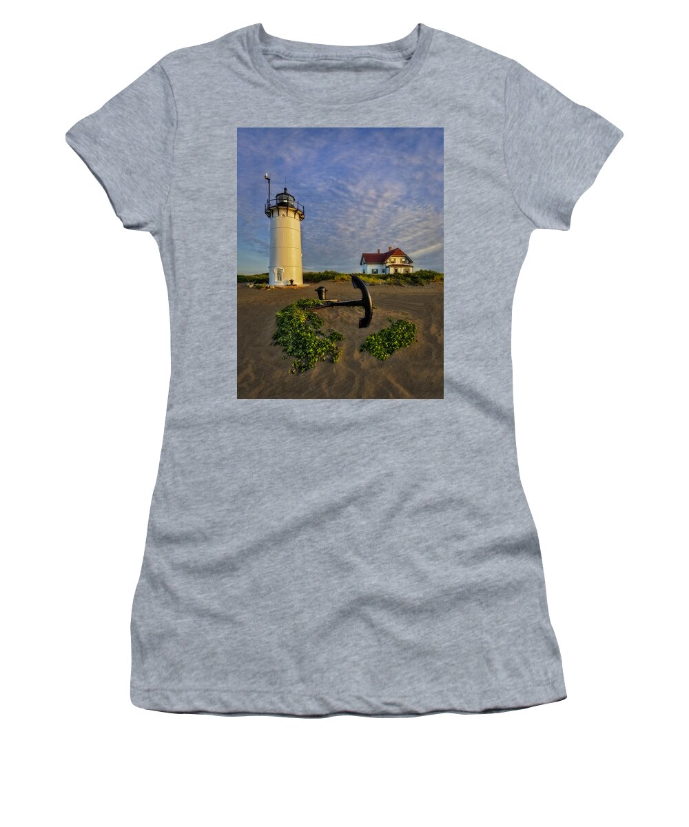 Race Point Lighthouse Women's T-Shirt featuring the photograph Race Point Lighthouse by Susan Candelario