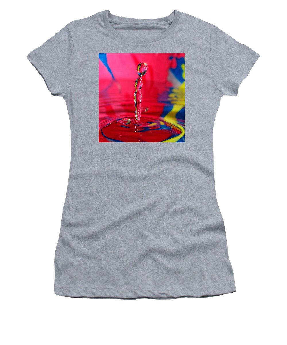  Abstract Women's T-Shirt featuring the photograph Rainbow Drop by Peter Lakomy