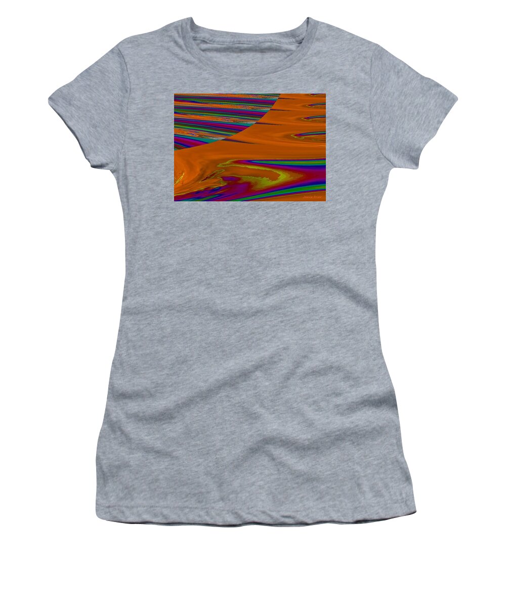 Sun Women's T-Shirt featuring the digital art Rainbow Sun by Jamie Frier