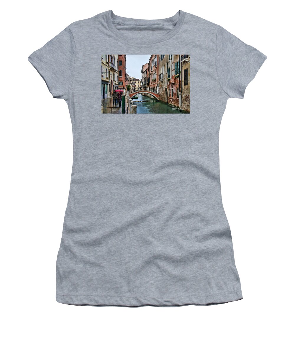 Venice Women's T-Shirt featuring the photograph Rainy Day in Venice by Crystal Nederman
