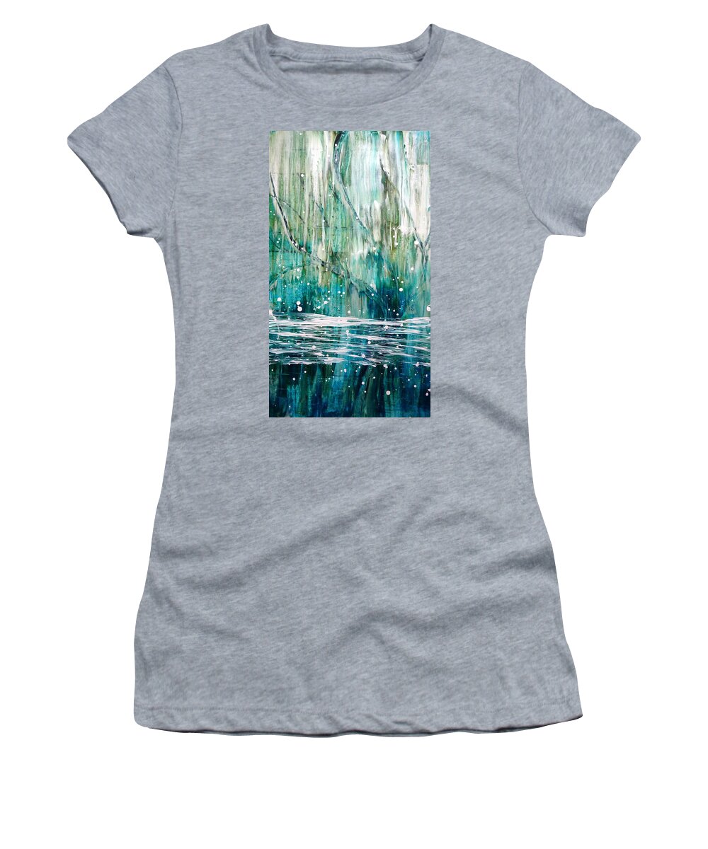 Rain Women's T-Shirt featuring the painting Rainy Day by Tia McDermid