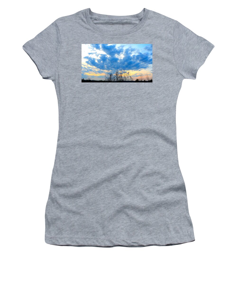 Blue Women's T-Shirt featuring the photograph Reach Out and Touch the Sky by Linda Bailey