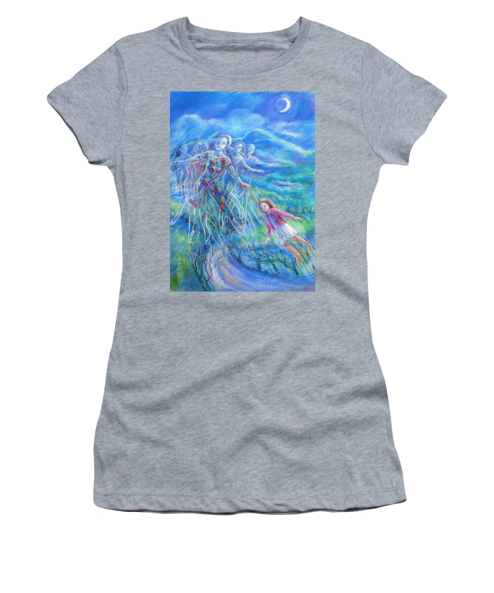 Pastel Women's T-Shirt featuring the painting Moondance by Trudi Doyle