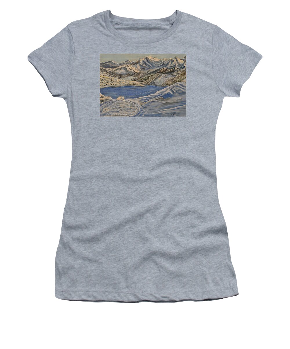 Switzerland Women's T-Shirt featuring the painting Reaching the Dream by Felicia Tica