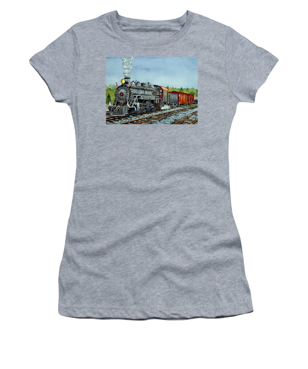 Locomotive Women's T-Shirt featuring the painting Ready to Roll 17 by John W Walker