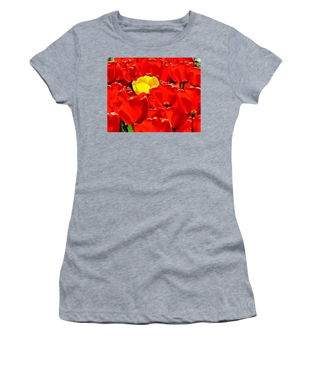 Tulips Women's T-Shirt featuring the photograph Rebel Yellow by Benjamin Yeager