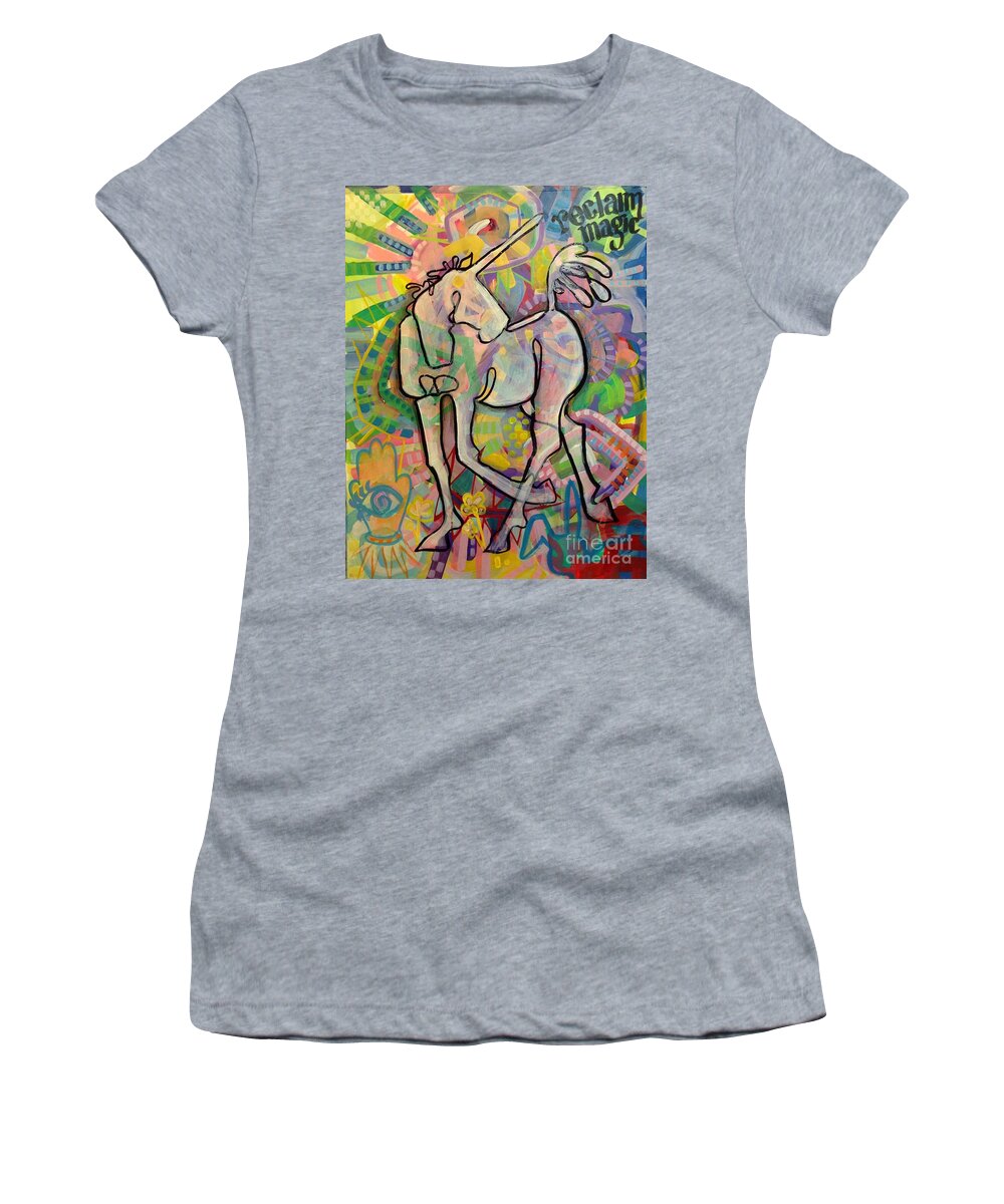 Mixed Media Women's T-Shirt featuring the painting Reclaim Magic by Kimberly Santini