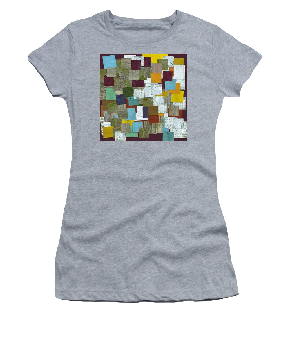 Abstract Women's T-Shirt featuring the digital art Reconstructing Fences ll by Michelle Calkins