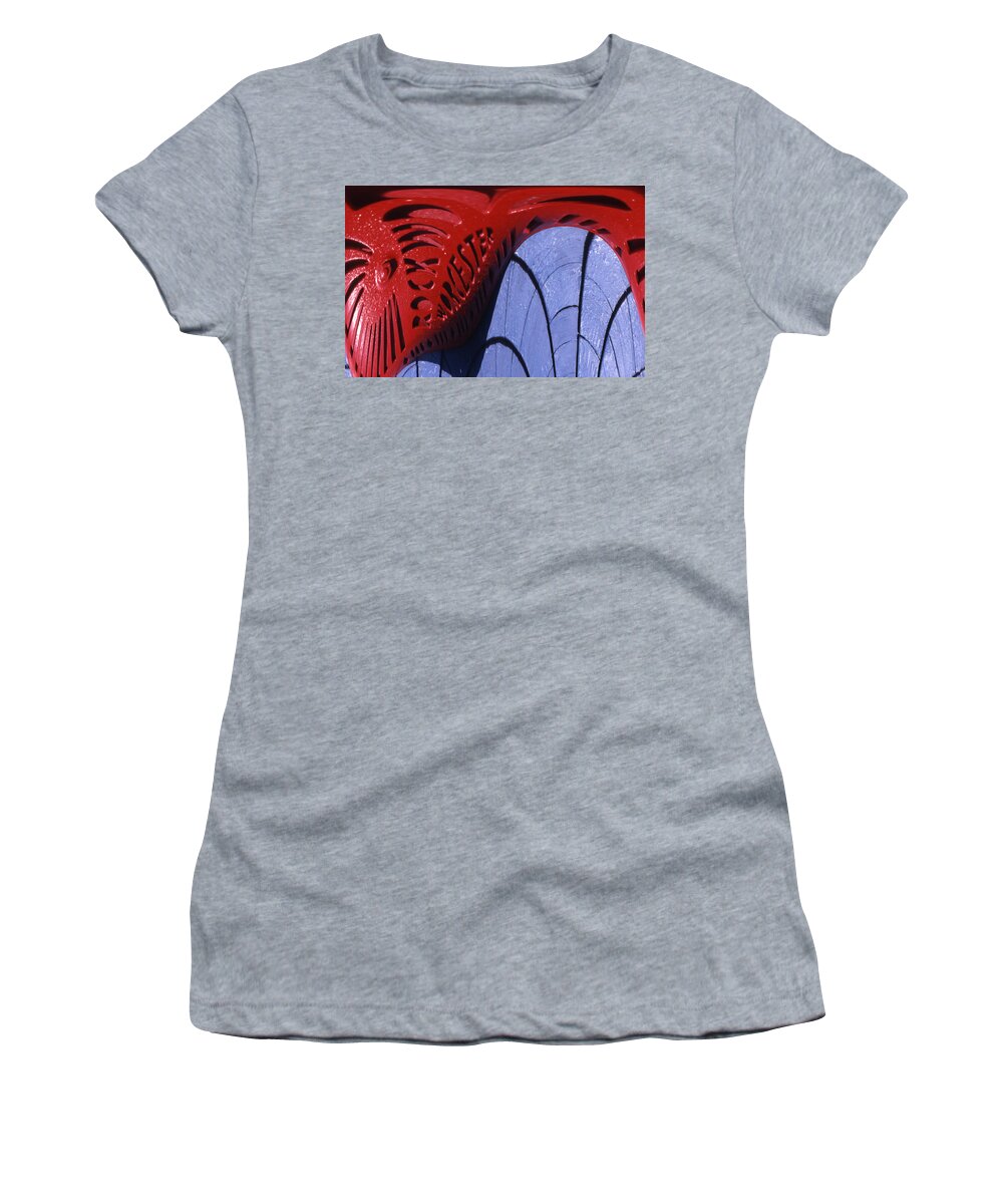Red Women's T-Shirt featuring the photograph Red and Blue Fantasy by Ana Gonzalez