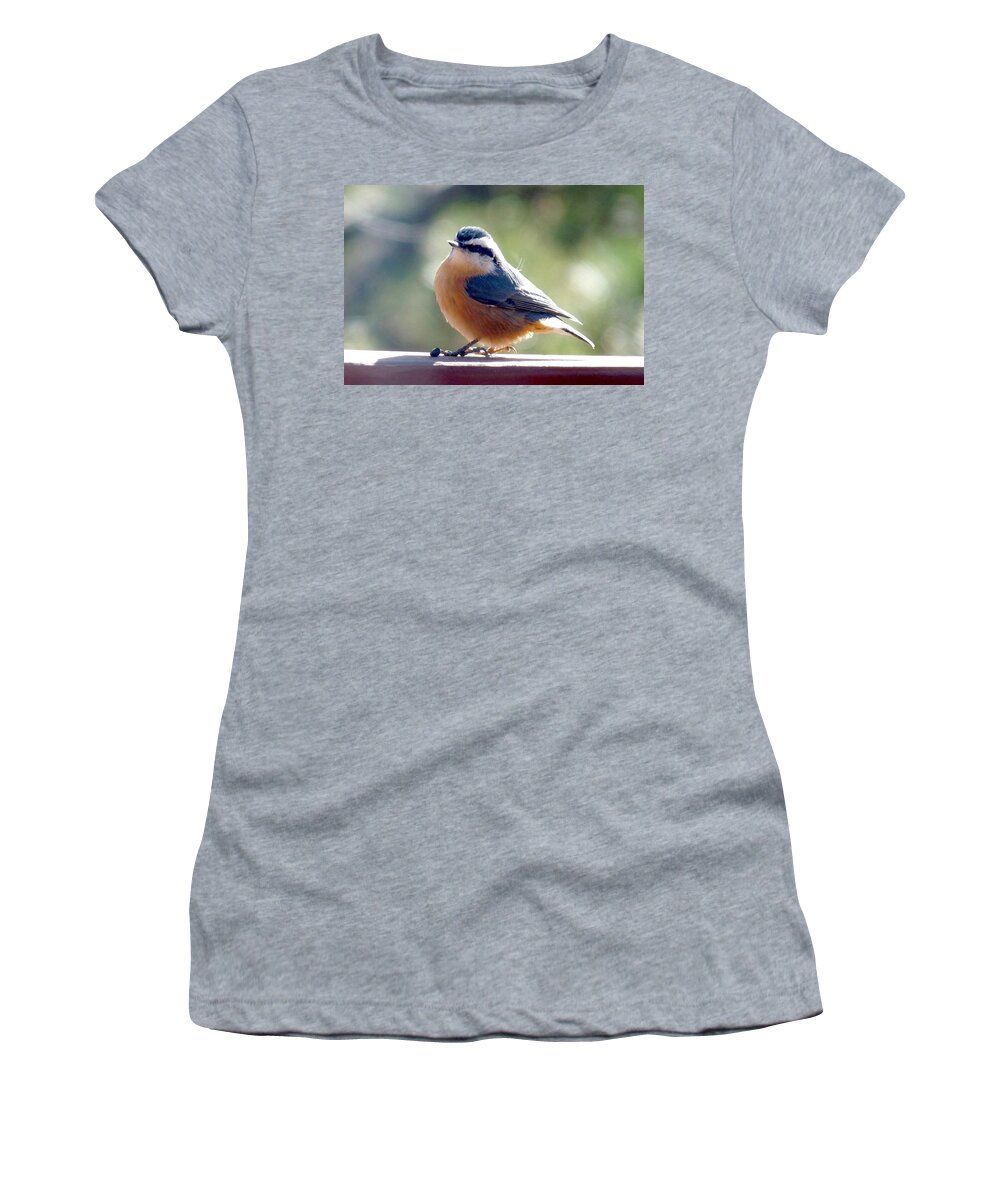 Colorado Women's T-Shirt featuring the photograph Red-breasted Nuthatch by Marilyn Burton