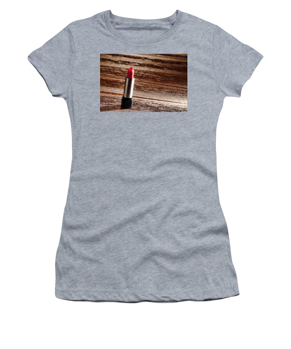 Lipstick Women's T-Shirt featuring the photograph Red Lipstick by Olivier Le Queinec