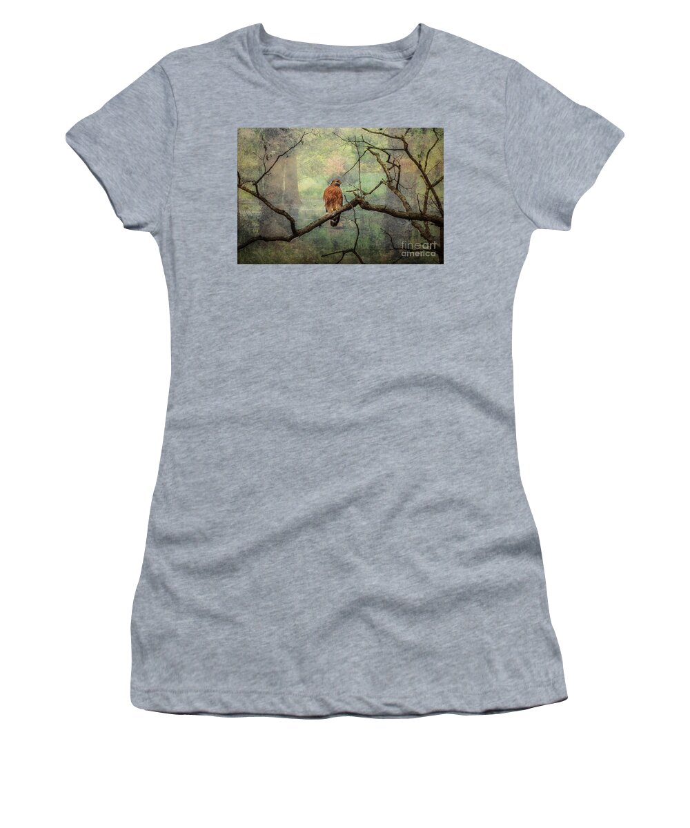 Landscape Women's T-Shirt featuring the photograph Red Shoulder Hawk by Peggy Franz