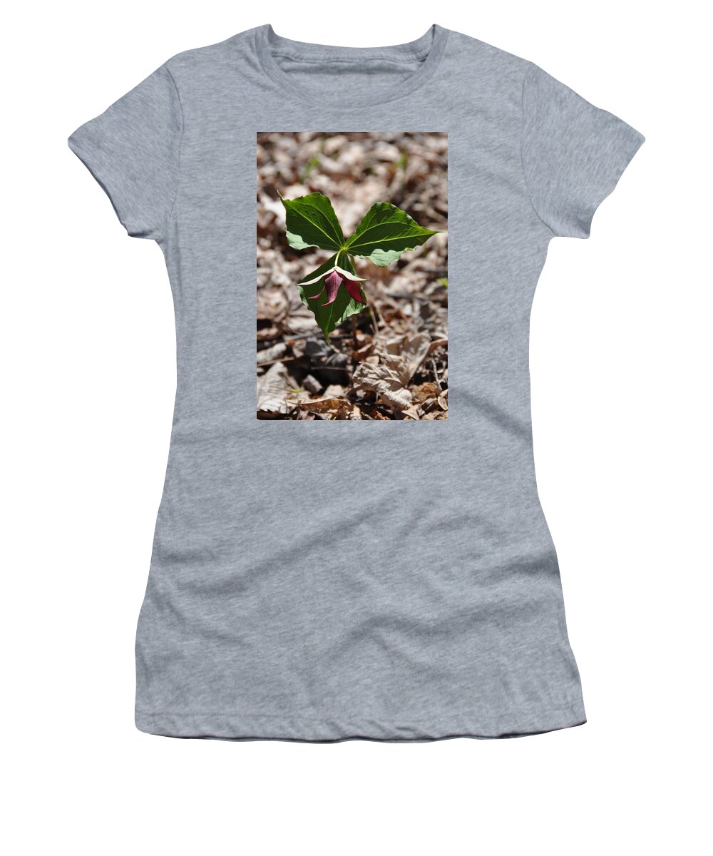 Flower Women's T-Shirt featuring the photograph Red Trillium by Valerie Kirkwood