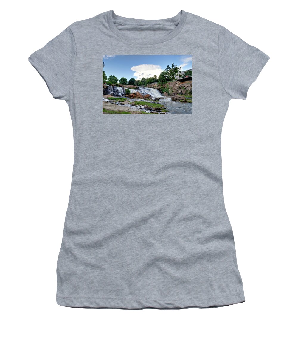 Reedy Women's T-Shirt featuring the photograph Reedy River Falls by David Hart