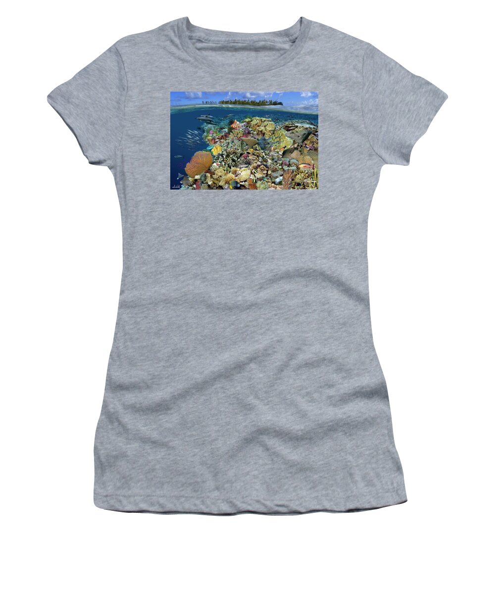 Marine Life Women's T-Shirt featuring the digital art Reef Magic by Artesub