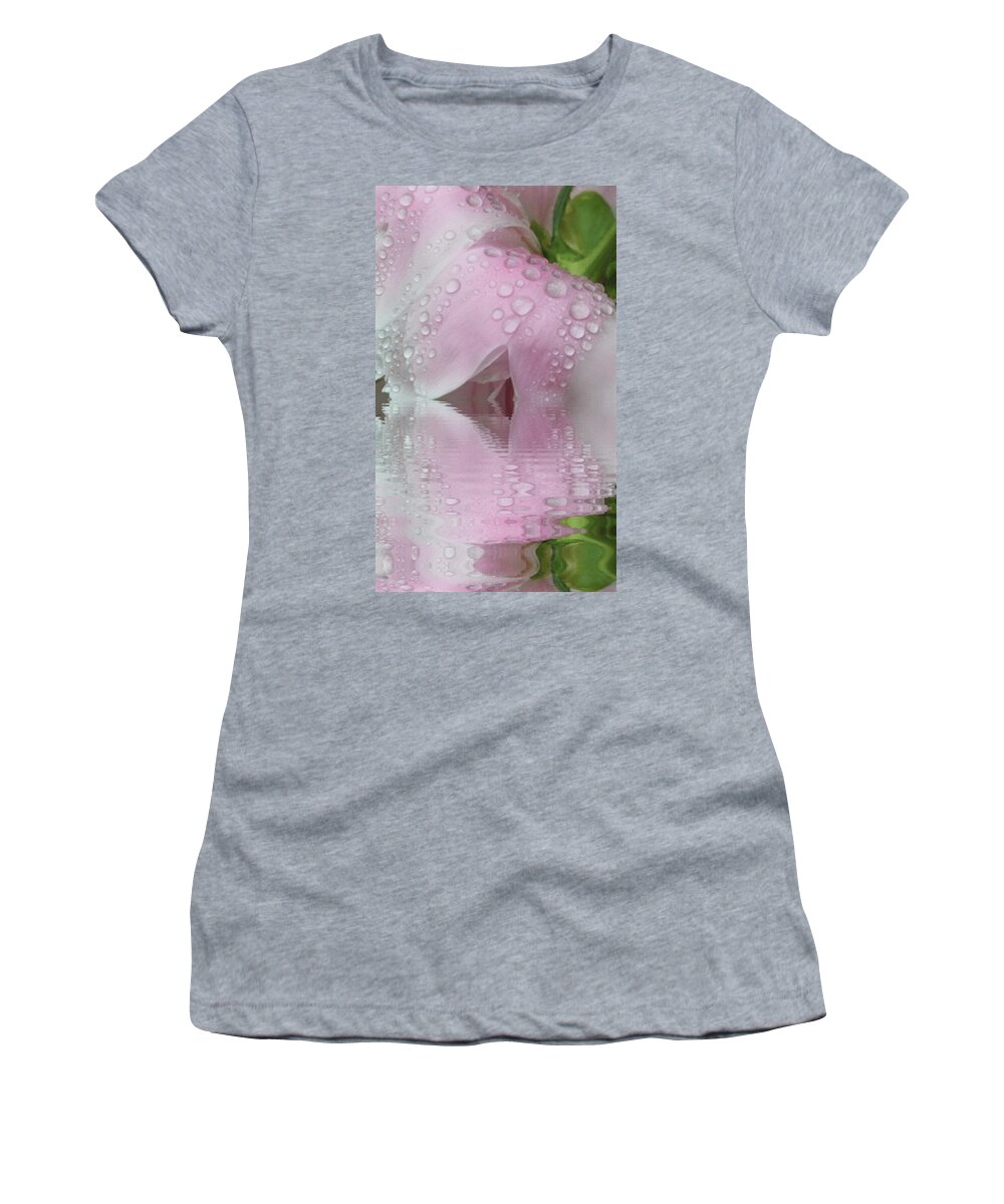 Macro Women's T-Shirt featuring the photograph Reflected Tears by Barbara S Nickerson