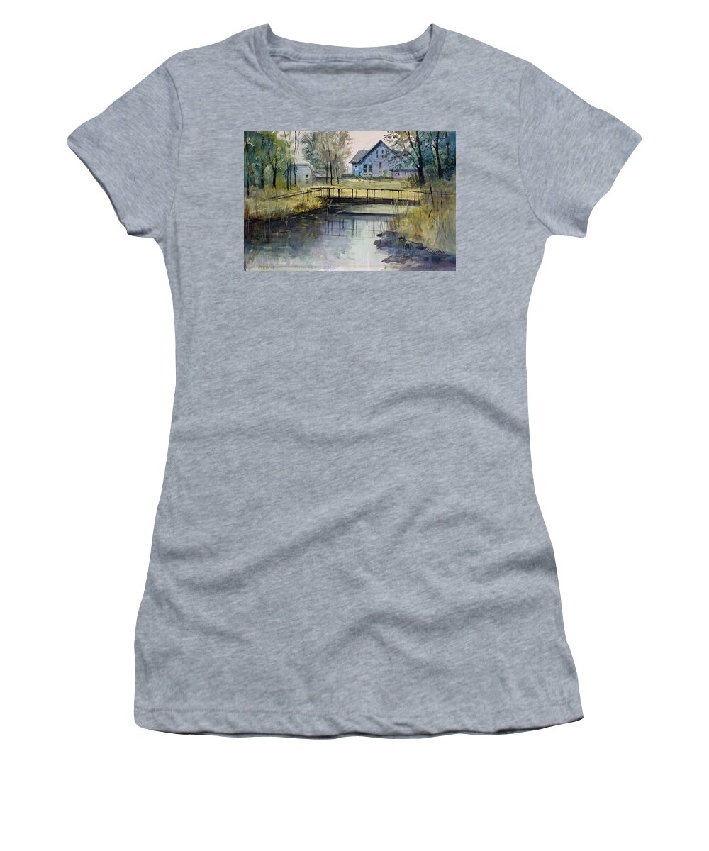 Ryan Radke Women's T-Shirt featuring the painting Reflections #2 by Ryan Radke