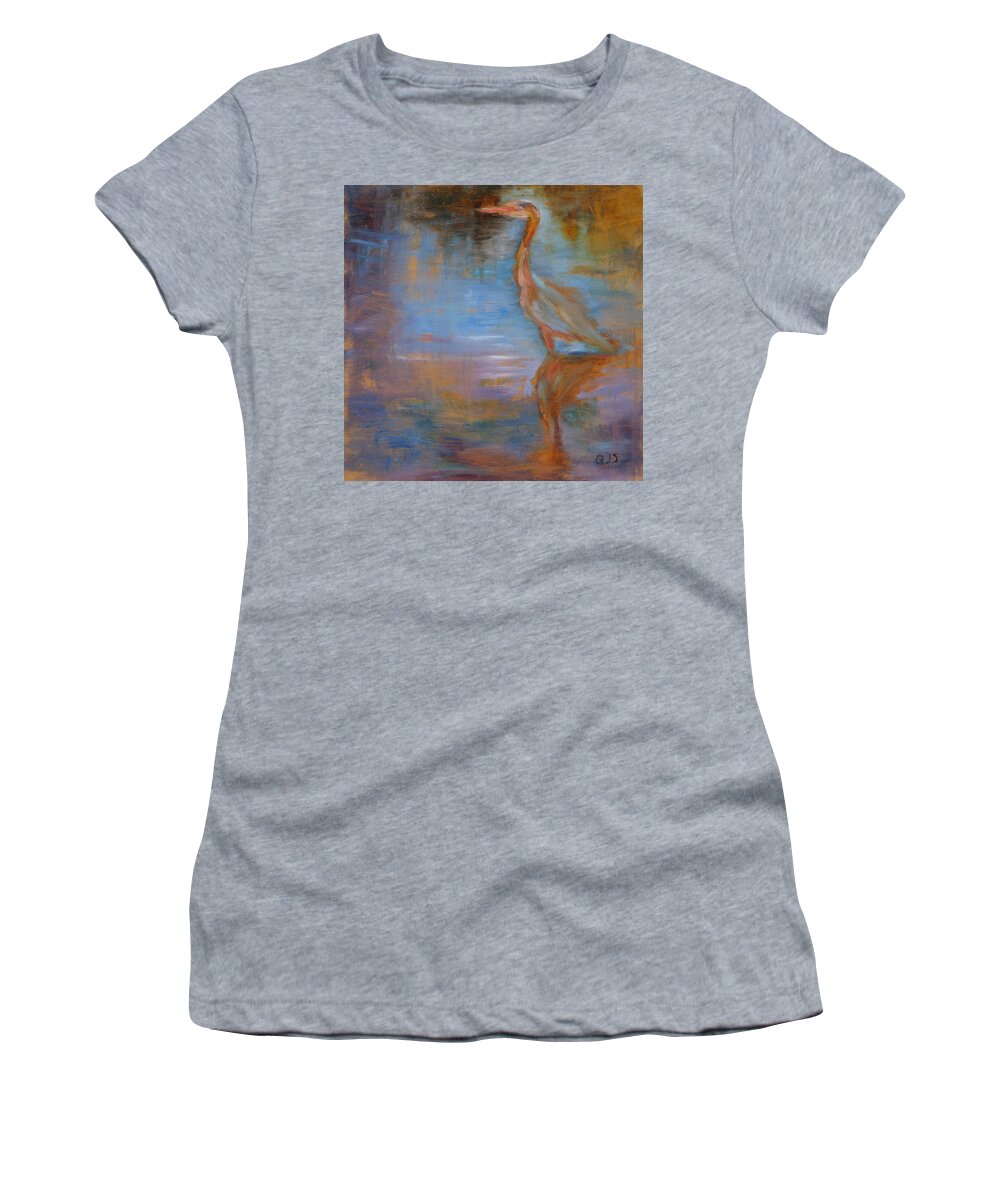 Original Art Women's T-Shirt featuring the painting Reflections by Quin Sweetman