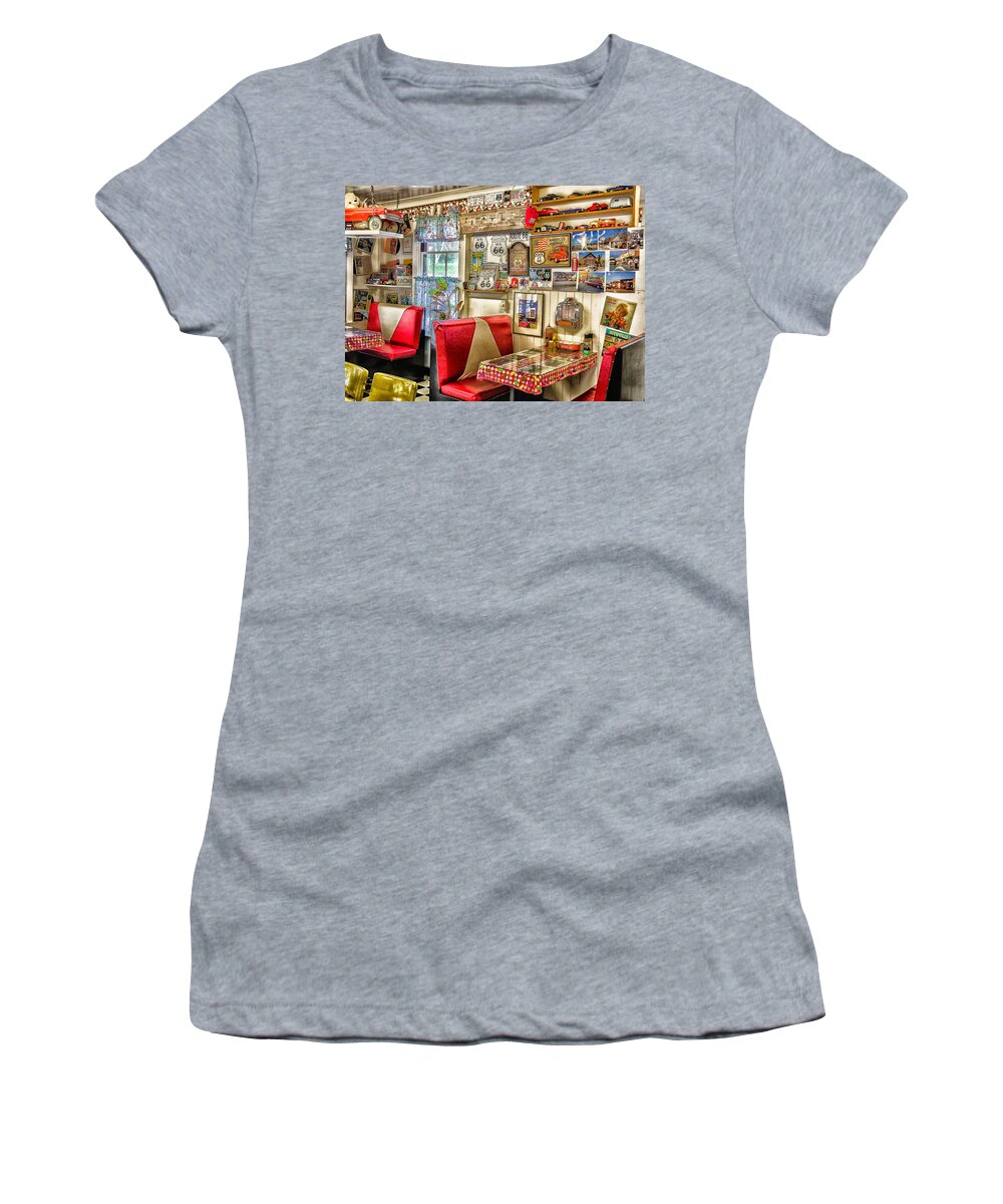 50's Diner Women's T-Shirt featuring the photograph Retro 50's Diner by Georgette Grossman