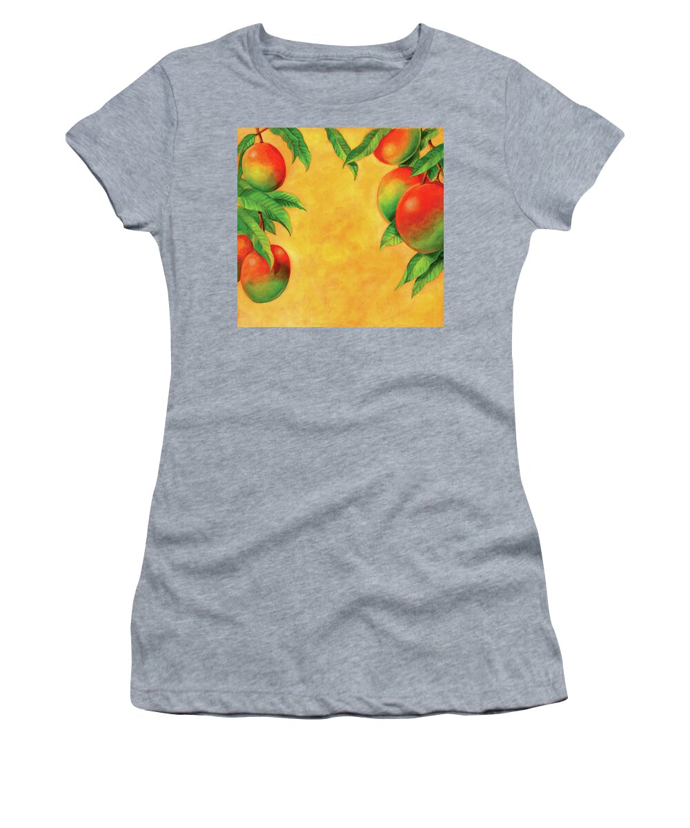 Beauty Women's T-Shirt featuring the photograph Ripe Mangoes Growing On Branch by Ikon Ikon Images