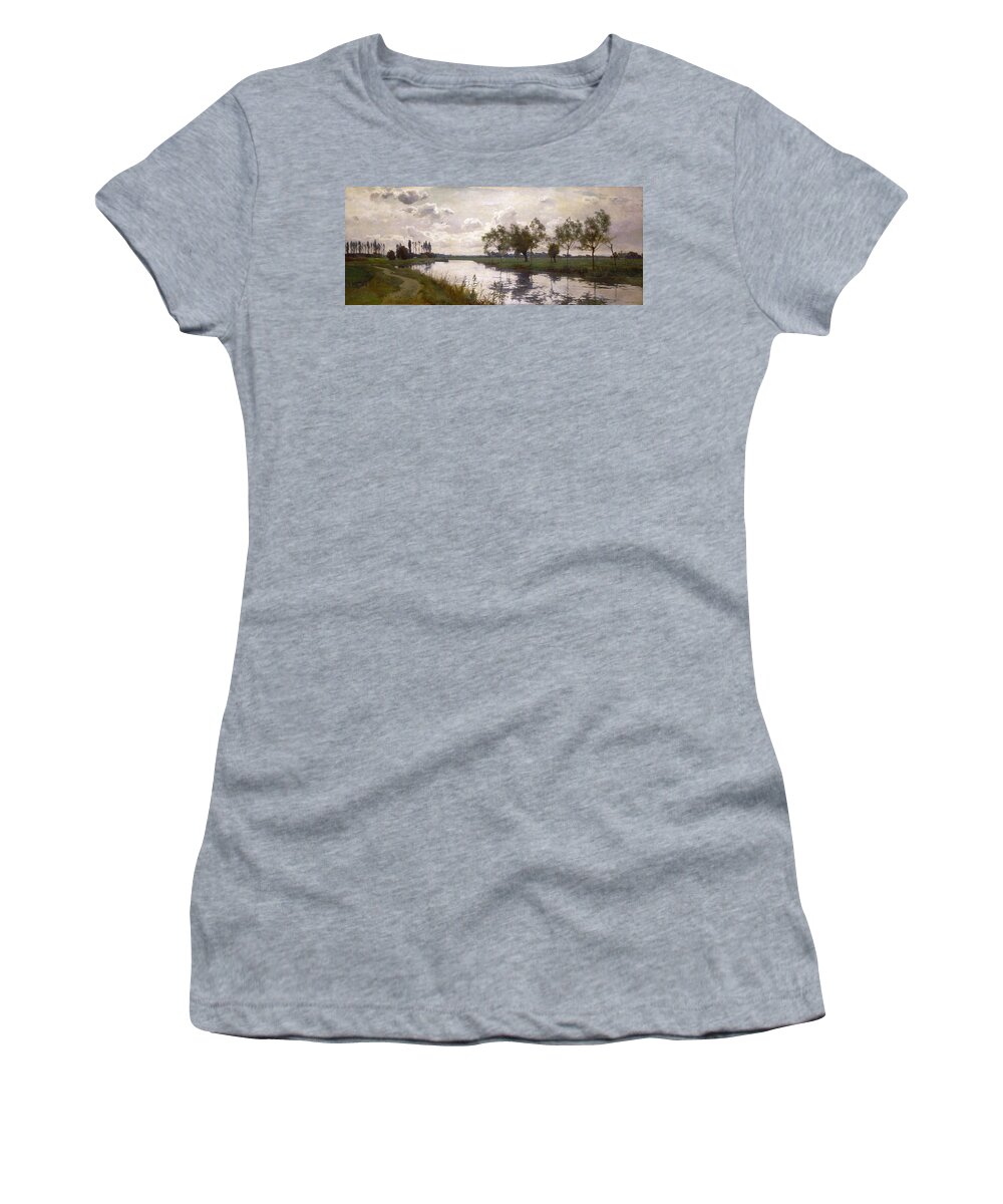 Alfred Parsons Women's T-Shirt featuring the painting River and Towpath by Alfred Parsons