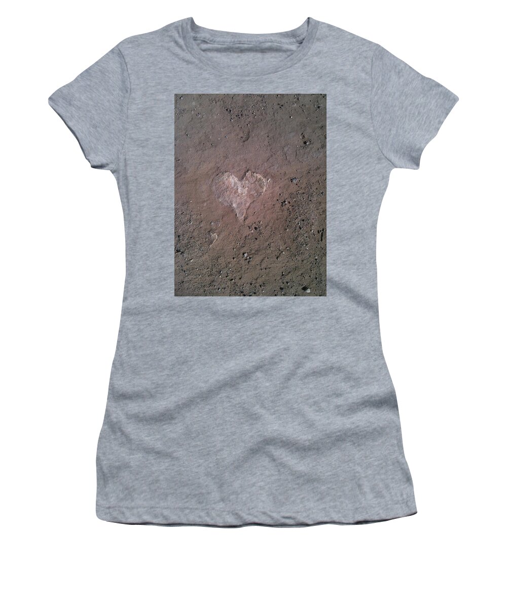 Rock Women's T-Shirt featuring the photograph Rock Heart by Claudia Goodell