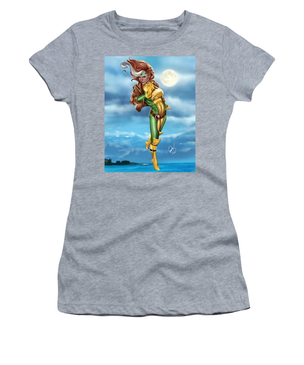 Marvel Women's T-Shirt featuring the painting Rogue by Pete Tapang