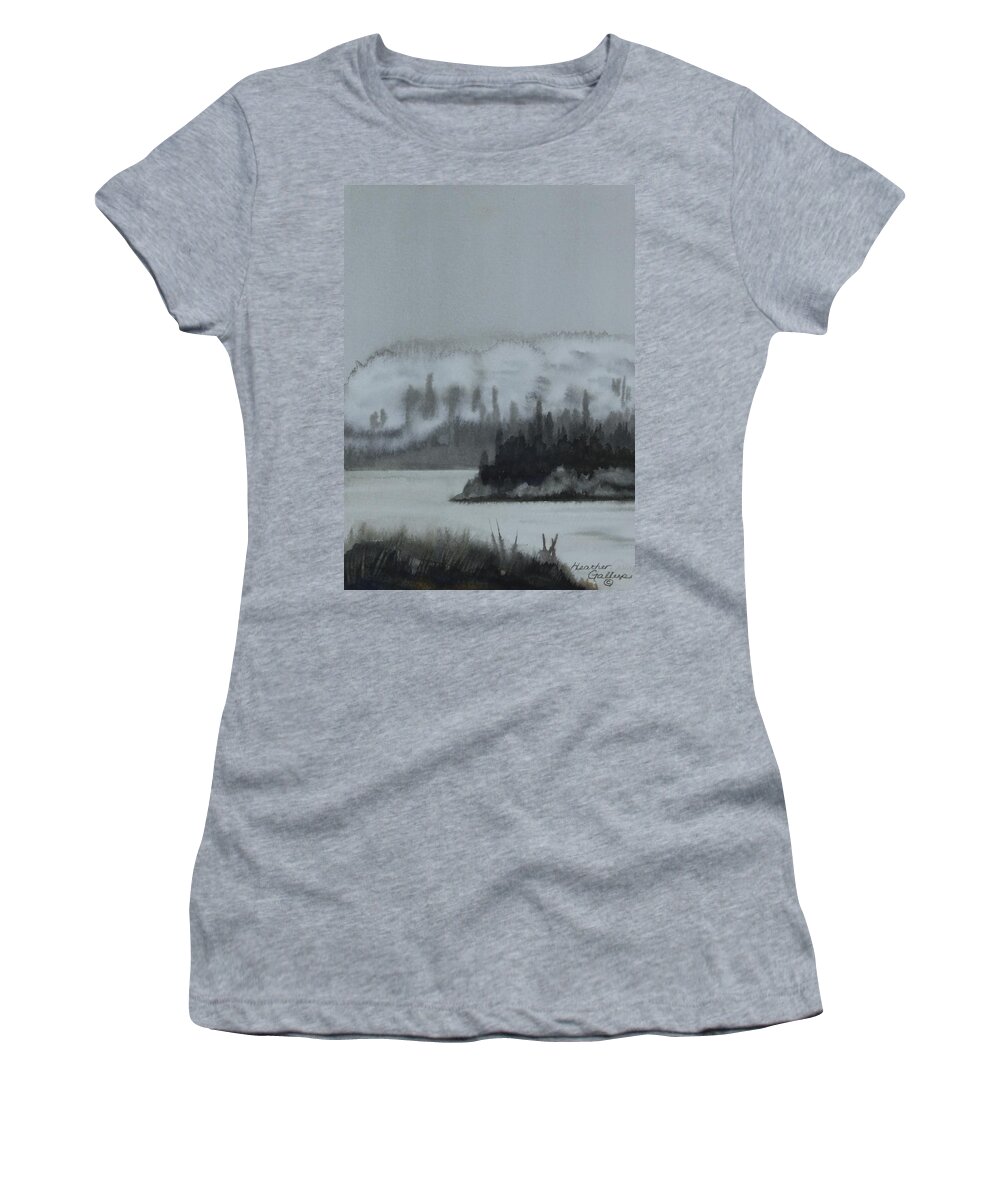 Canadian Landscape Women's T-Shirt featuring the painting Rolling In Along The River by Heather Gallup