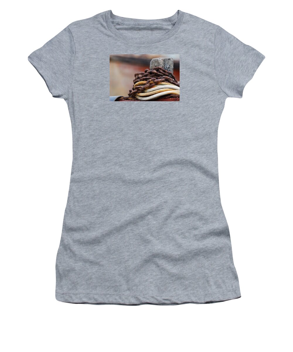 Rope Women's T-Shirt featuring the photograph Rope And Chain by Wendy Wilton
