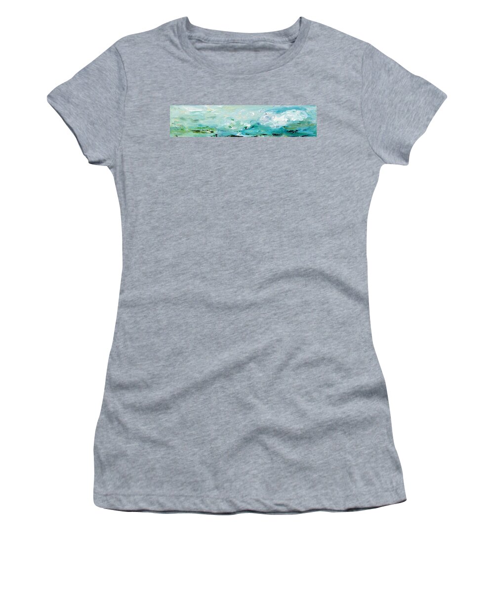 Ocean Waves Women's T-Shirt featuring the painting Rough Waters by Cheryl Nancy Ann Gordon