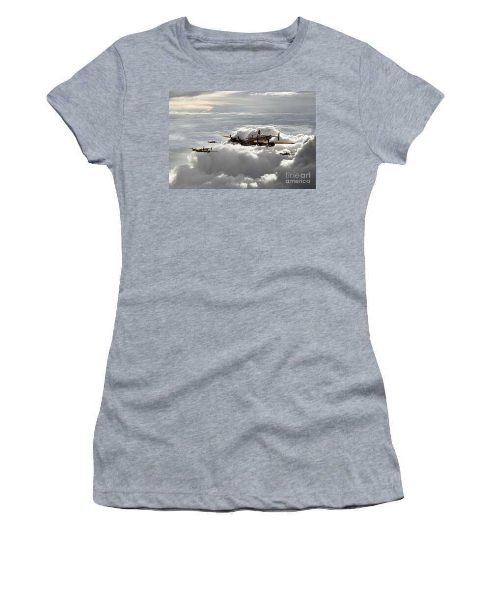 Handley Page Halifax Women's T-Shirt featuring the digital art Ruhr Valley Express by Airpower Art