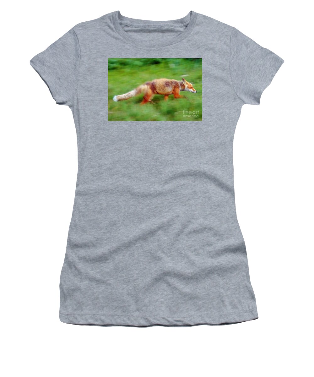 Red Fox Women's T-Shirt featuring the photograph Running Red Fox by Art Wolfe