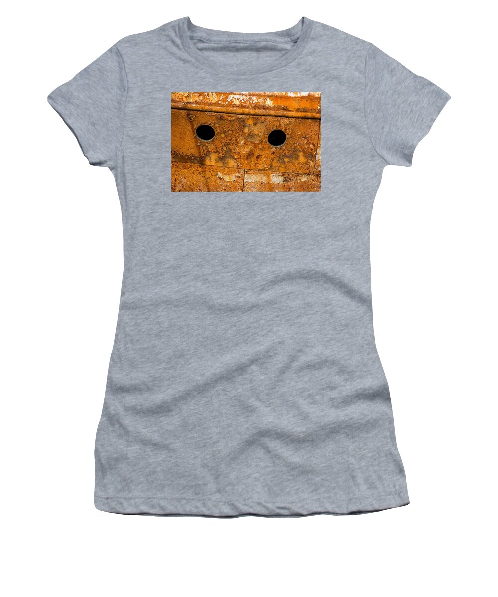 Rust Women's T-Shirt featuring the photograph Rusty Wall Of An Abandoned Ship by Andreas Berthold