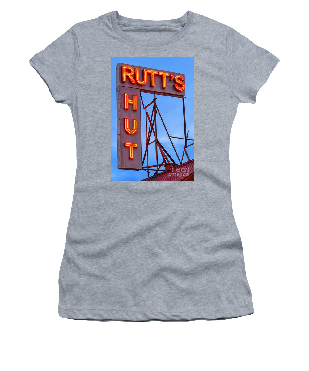 A Hot Dog Program Women's T-Shirt featuring the photograph Rutt's Hut by Jerry Fornarotto