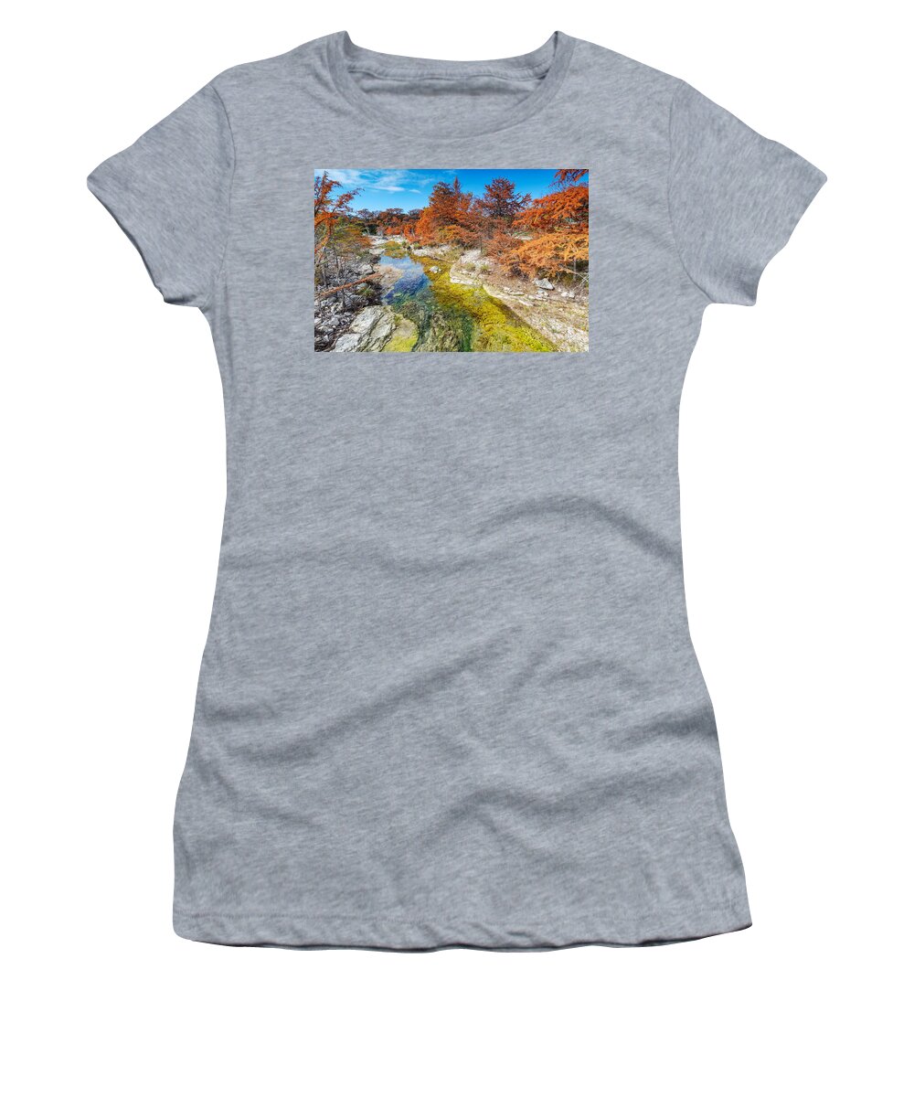 Sabinal Women's T-Shirt featuring the photograph Sabinal River Magic Utopia Texas Hill Country by Silvio Ligutti