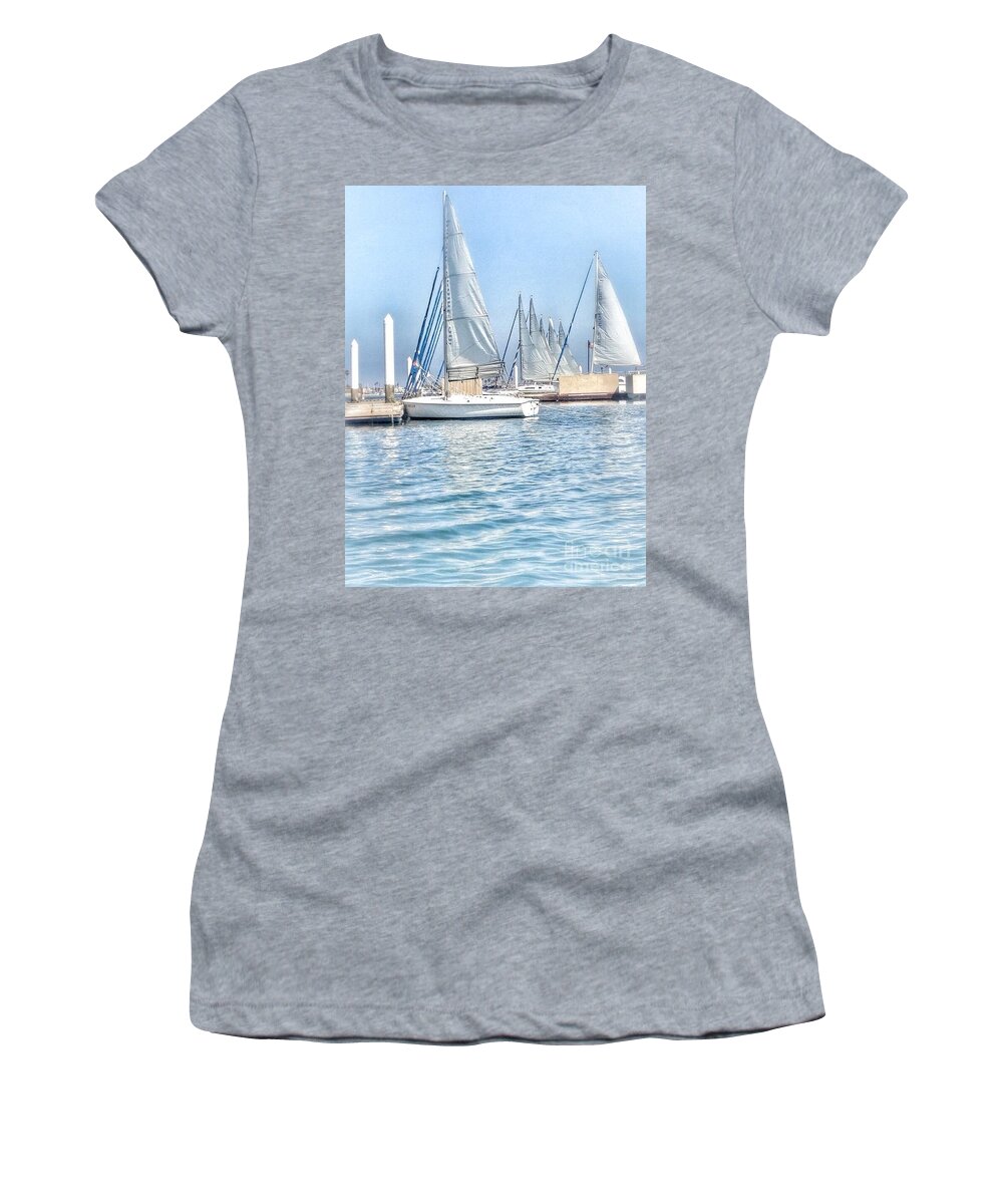 Sailboats Women's T-Shirt featuring the photograph Sailing Dream by Susan Garren
